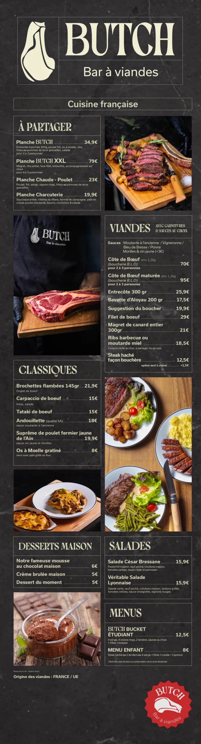 Menu BUTCH