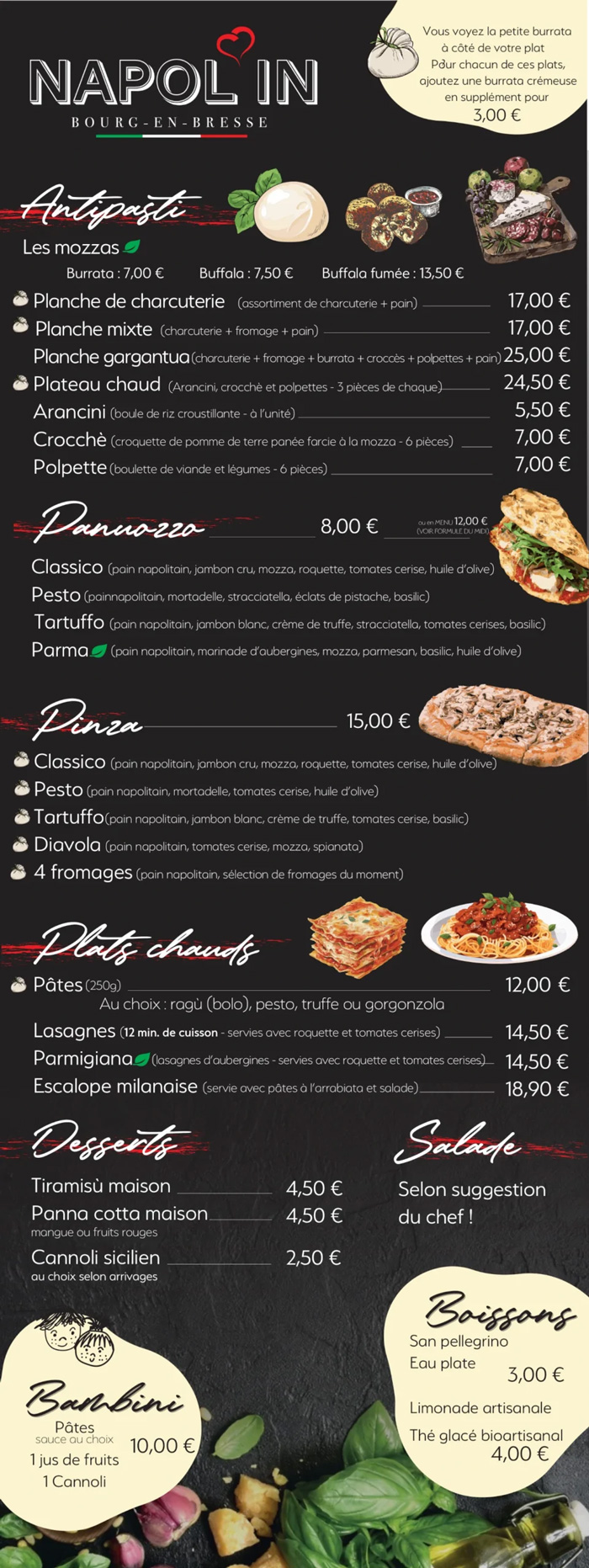 Menu NAPOL&rsquo;IN