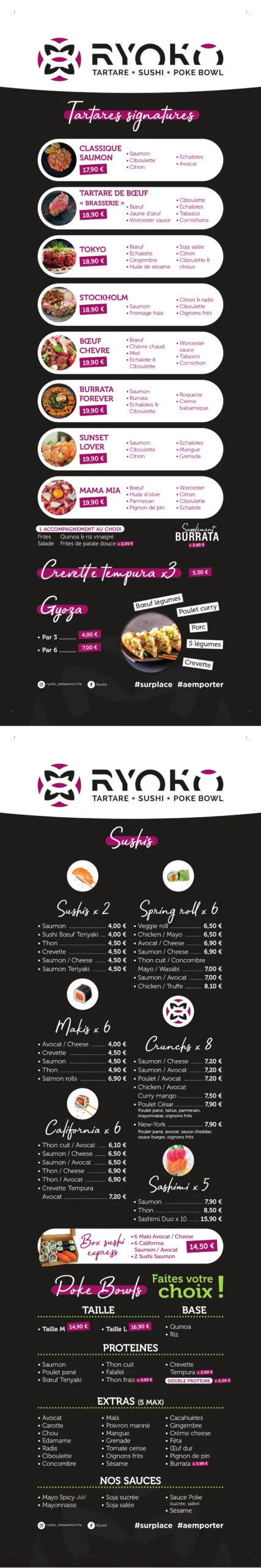 Menu RYOKO