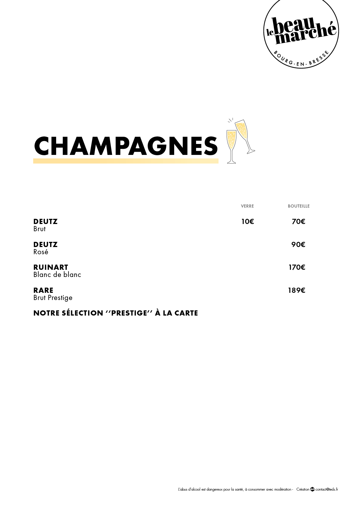 Menu Champagnes